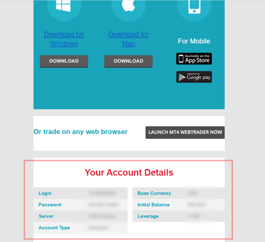 AxiTrader account details email