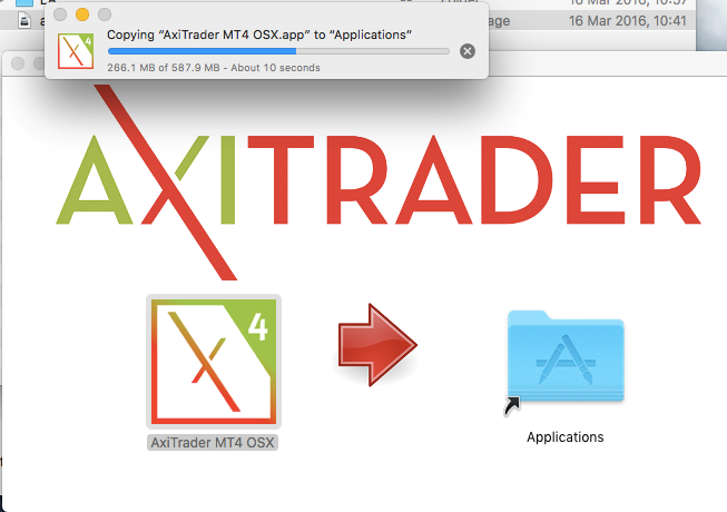 copying axitrader to mac applications folder