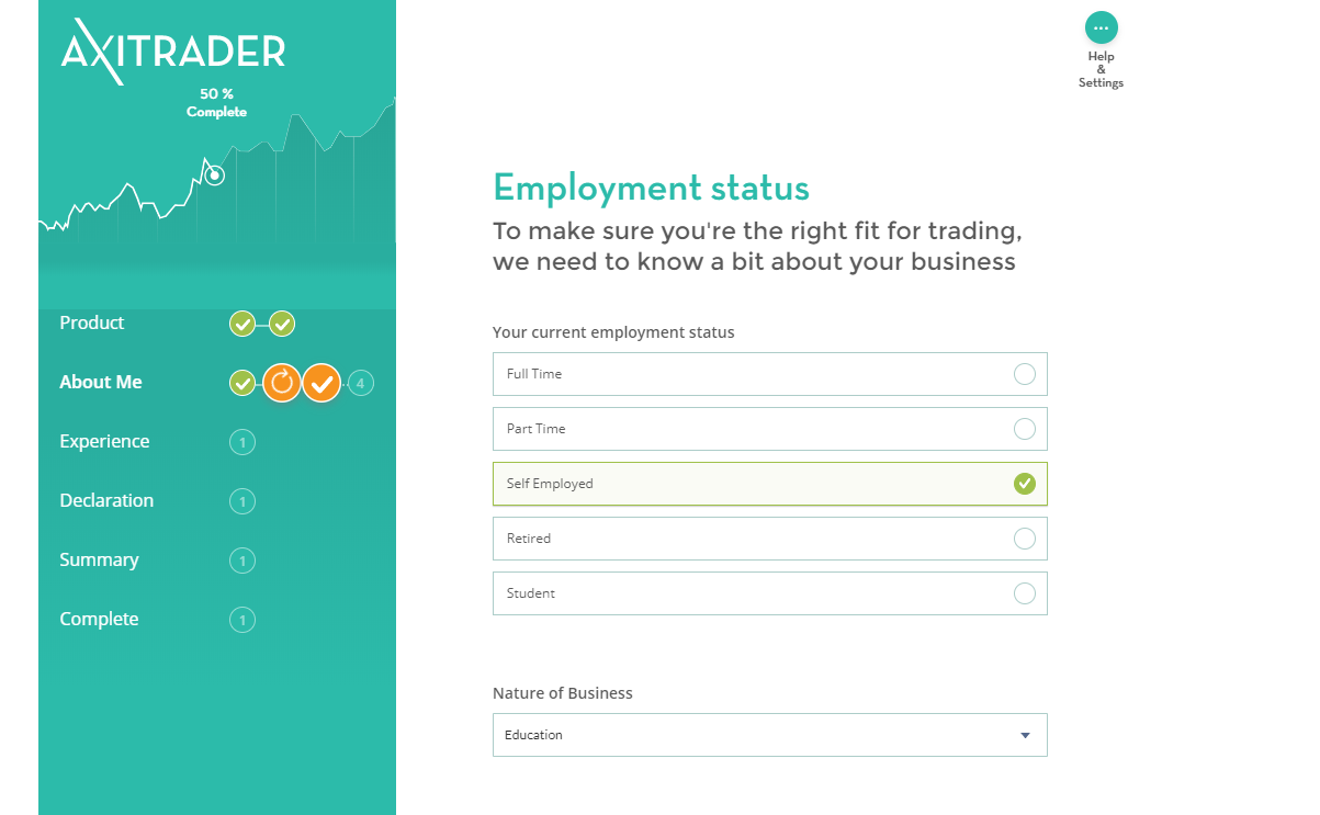 AxiTrader Employment Status