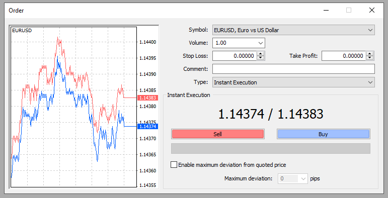 metatrader 4 open order window